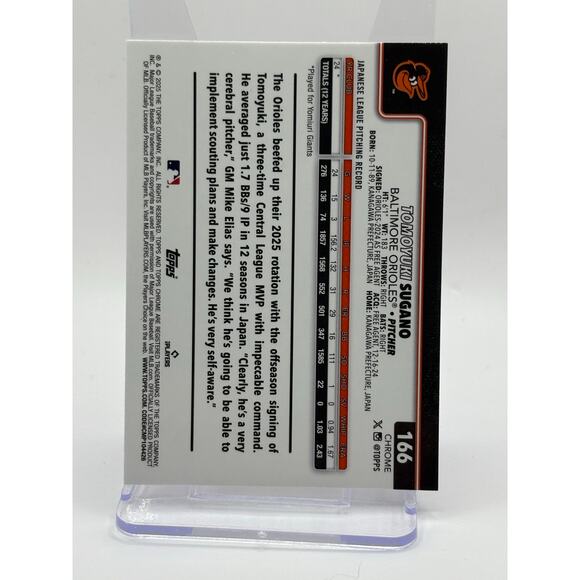 2025 Topps Chrome Logofractor Tomoyuki Sugano Rookie Refractor Orioles RC - Picture 2 of 2